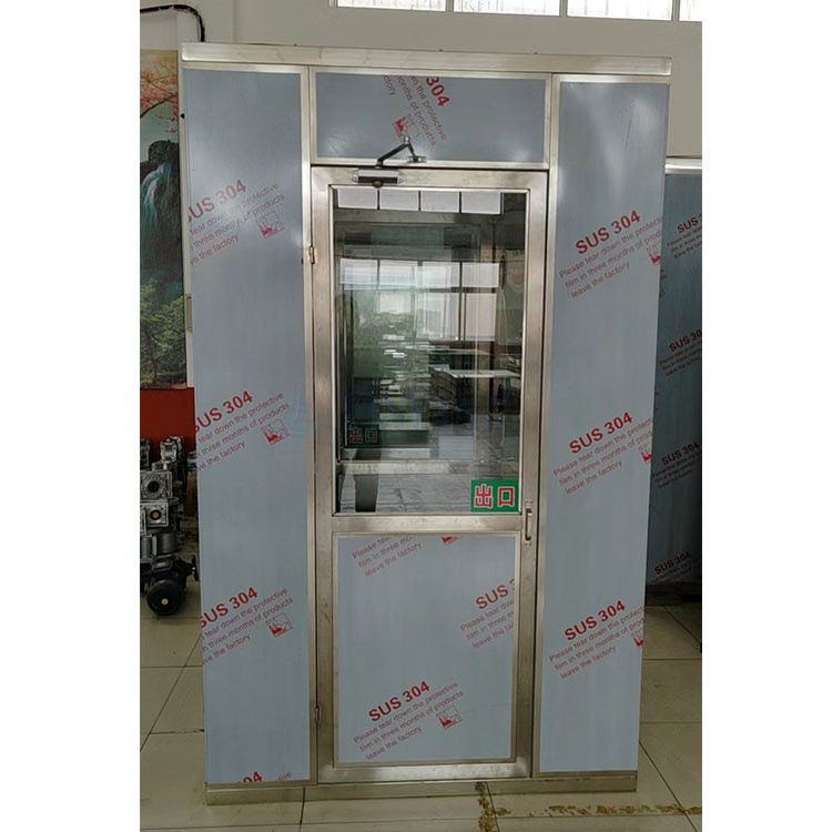 感应风淋室车间无尘风淋室净化通道洁净室不锈钢双人双吹货淋室