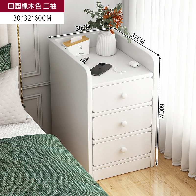 Super estrecha meseta de cabecera tamaño pequeño mini armario de almacenamiento simple dormitorio moderno pequeño armario de cabecera