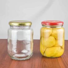 良品750ml黄桃罐头瓶玻璃瓶带盖空瓶 可蒸耐高温密封蜜瓶酱菜圆形