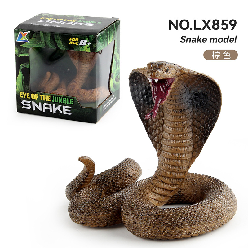 Transfronteriza simulación bosque animal serpiente modelo Cobra cinco venenoso serpiente murciélago serpiente truco decoración de escritorio adornos estáticos
