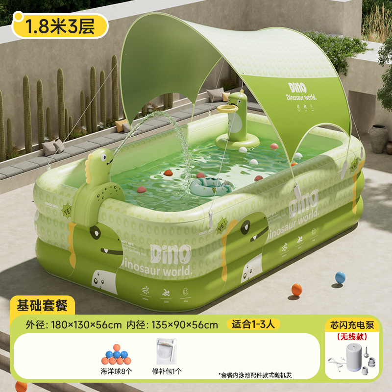 1.8 meters 3-layer dragon cub green + silver glue tarpaulin + pole + wireless co…