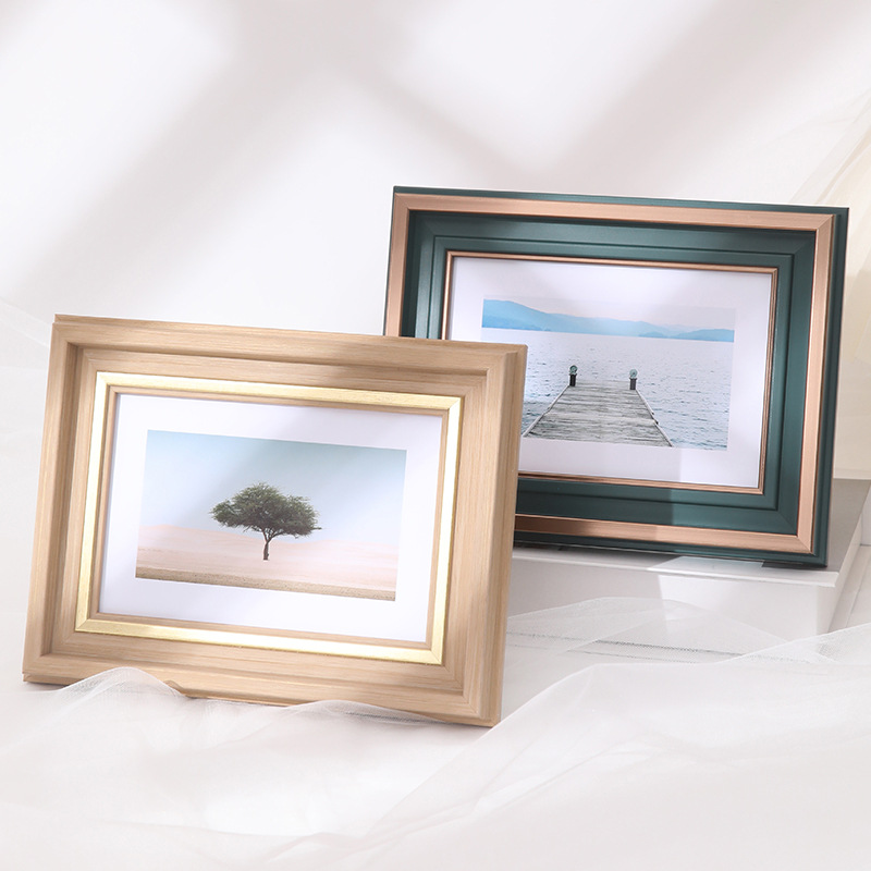Lujo ligero estilo simple marco de fotos 6 pulgadas 7 pulgadas 8 pulgadas 10 pulgadas A4 alta sensación decoración de fotos de niños cuelgan marco de fotos de pared