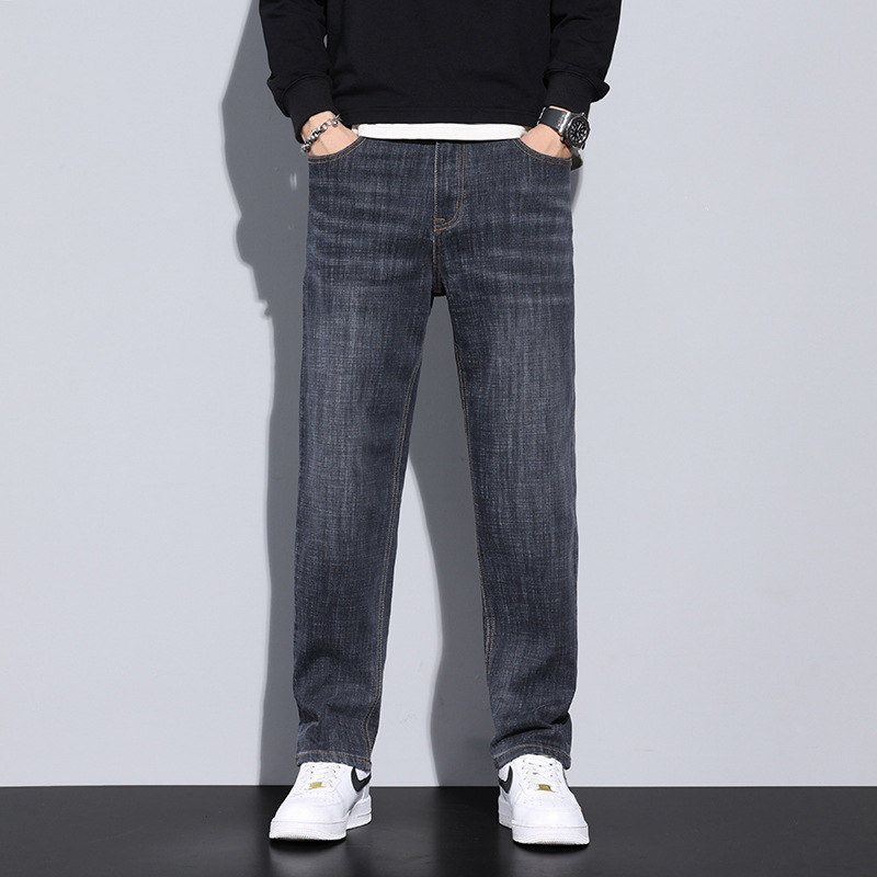 2026 primavera y otoño nuevos pantalones jeans de hombre relajados recto casual versátil pantalones de hombre delgados pantalones largos de otoño