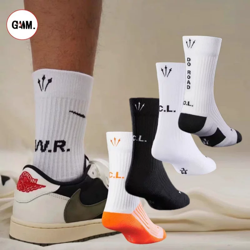 High boots, trend socks, with embroidery, for running