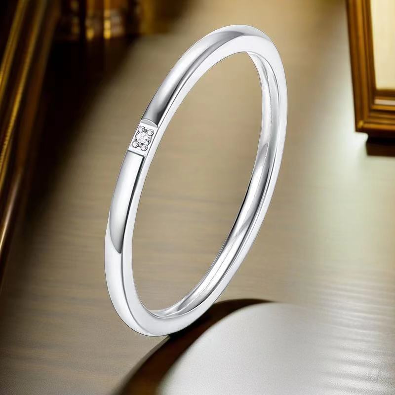 Anillo estrellado de acero inoxidable femenino ins estilo nicho avanzado color no se desvanece joyería de acero de titanio al por mayor