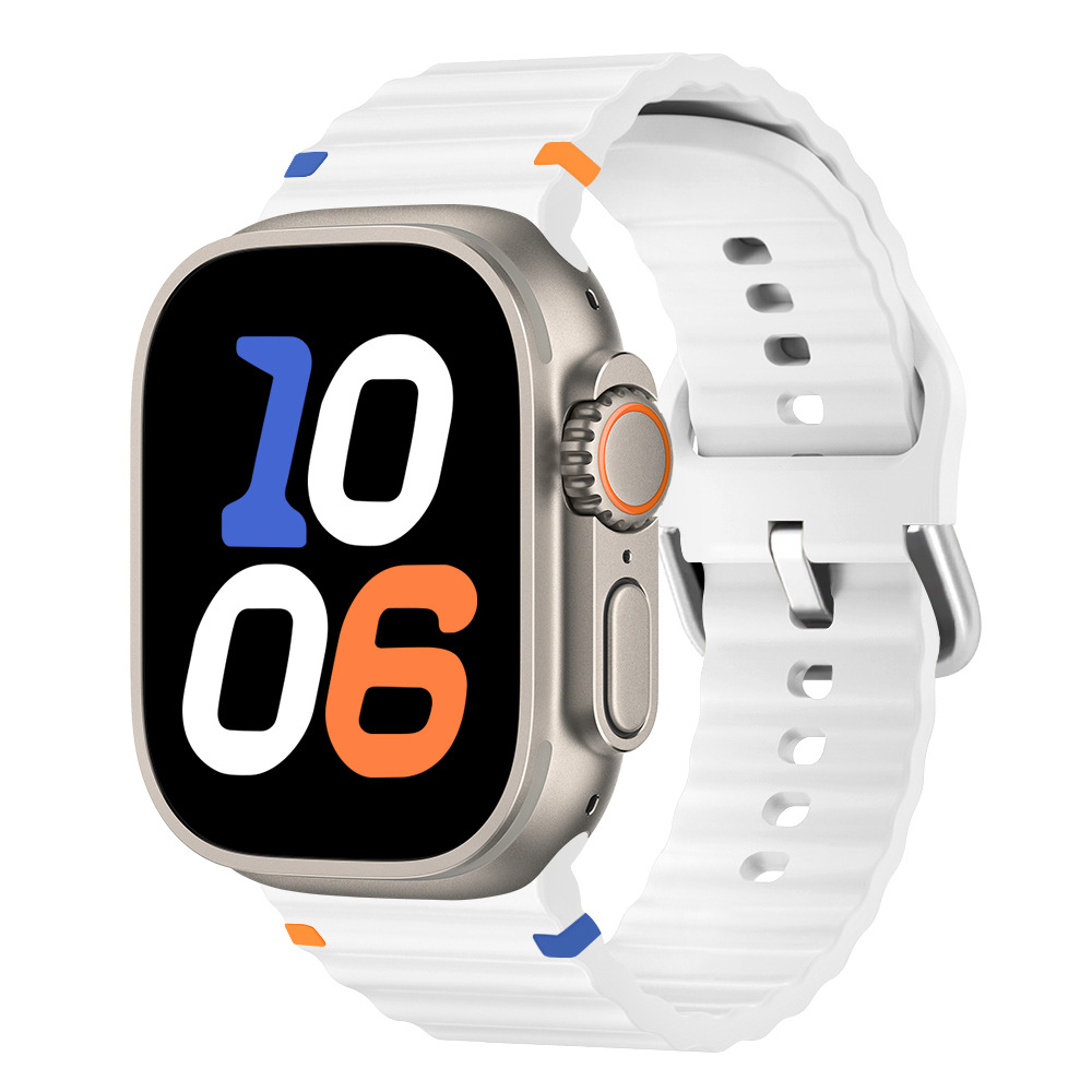 Aplicable Apple Watch correa applewatch8SE7654 onda de sutura de silicona moda deportiva nueva