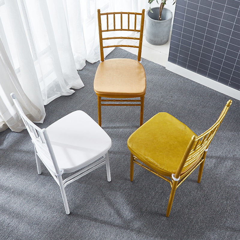 Silla de hierro forjado silla de boda al aire libre silla de banquete silla de oro blanco silla de boda de hotel