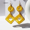 Woven long ethnic earrings, city style, ethnic style