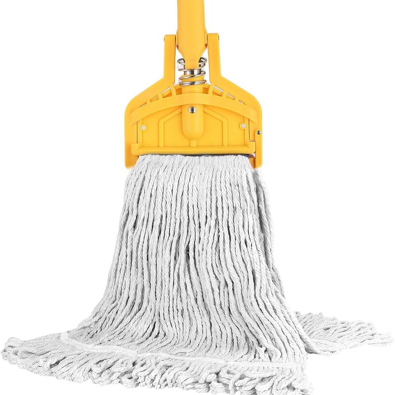Heavy Duty Mop for Floor Cleaning Industrial Commercial Mop with Long Handle Ring End Rope Wet Cotton Mop Head