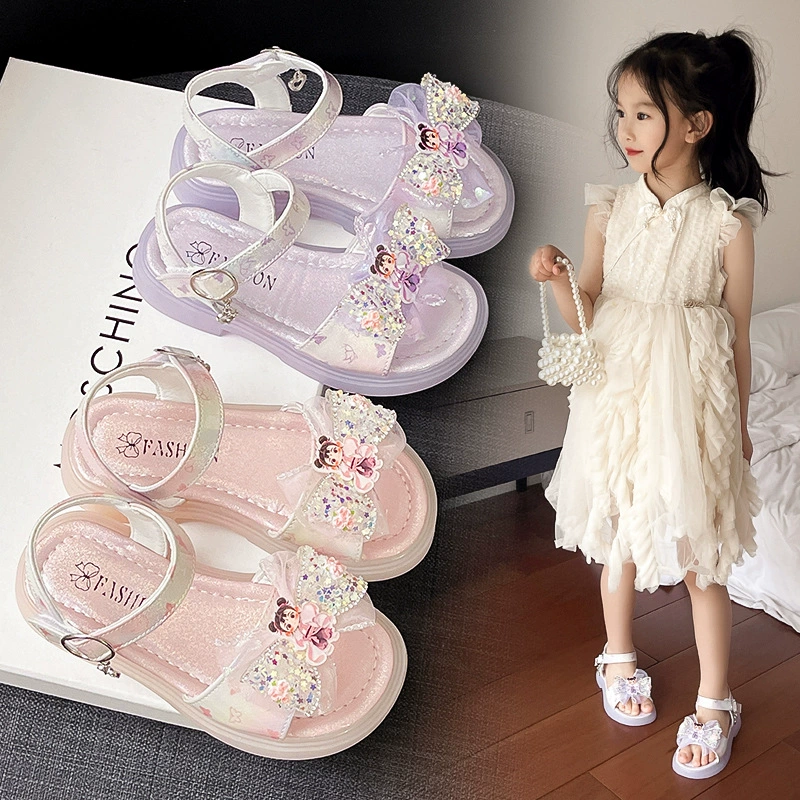 Сандалии для девочек Детский мультфильм Принцесса Нежа Обувь 2025 Новый стиль Летняя обувь для девочек