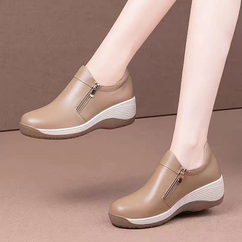 2026 principios de primavera y otoño nuevos zapatos casuales con suela gruesa, estilo nacional de moda con suela suave, zapatos cómodos de mujer.