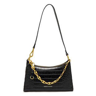 Shoulder underarm bag versatile fashion retro crocodile pattern baguette bag textured women's bag 2020 Autumn and Winter new handbag