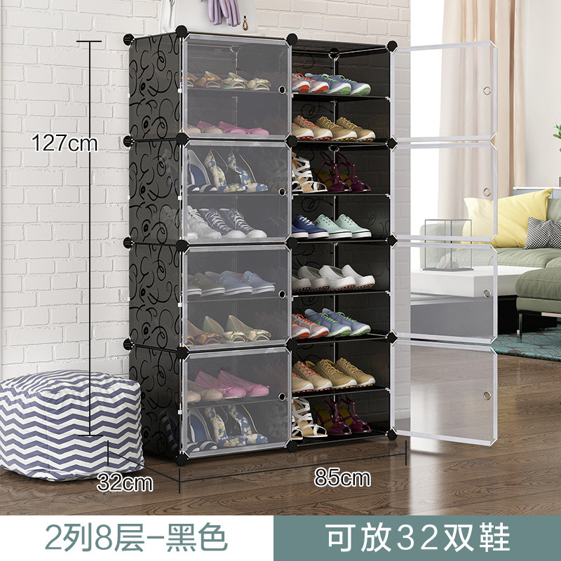 Estante de zapatos simple puerta doméstica multicapa de almacenamiento a prueba de polvo interior nuevo tipo 2026 alquiler transparente gabinete de zapatos de plástico