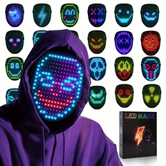 ジェスチャーセンシング LED マスク 鮮やかなネオンフェイス 耐久性のあるマスク