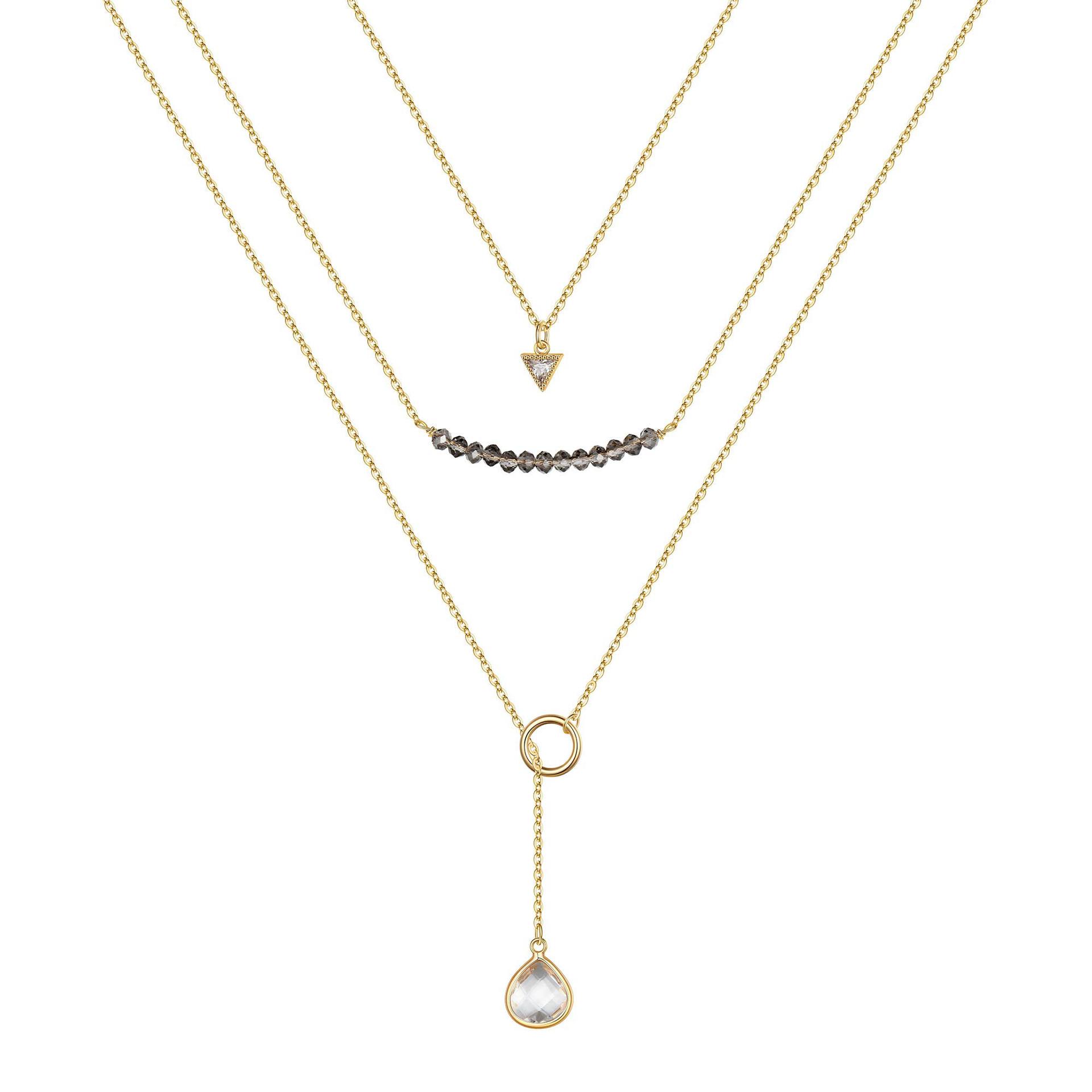 Minimalistisches Bienen-halsketten-set Mit Geometrischem Muster_voghion.com