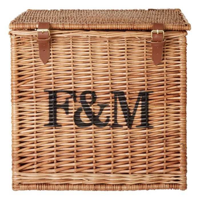 Cesta de picnic de ratán personalizada de comercio exterior Cesta de regalo Cesta de almacenamiento de vino tinto Cesta de compras Cesta de frutas portátil Cesta de picnic de mimbre