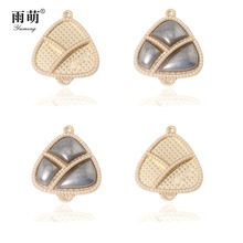 国风宋锦粽子娃娃合金底托 珍珠包边粽子吊坠DIY手工饰品配件材料