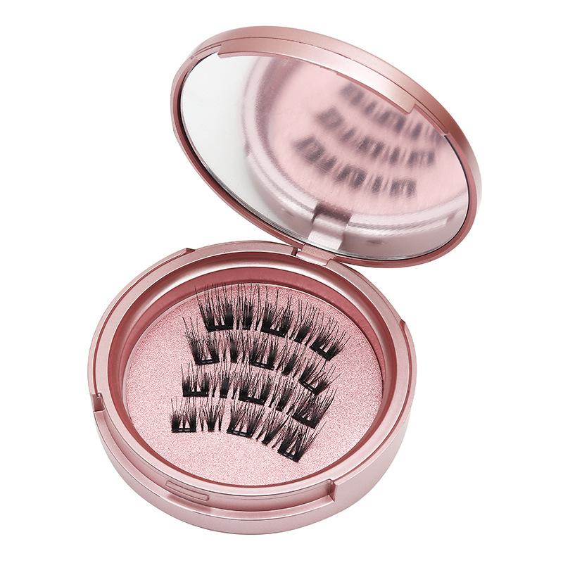 DINGSEN imán pestañas postizas pestañas sin pegamento 4 piezas sin clip magnético estilo de pestañas