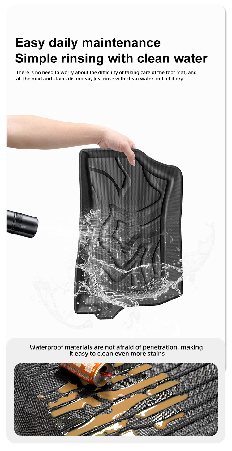 Suitable for 20-24 Jeep Gladiator Car Floor Mats, Stain-Resistant and Waterproof Tpe Floor Mats Cross-Border