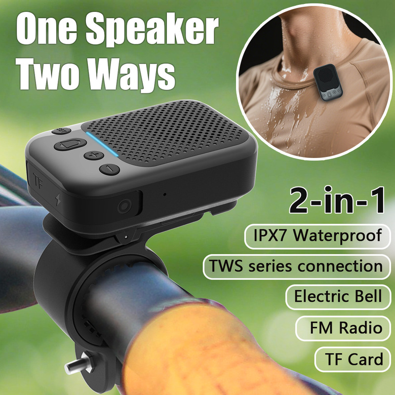 2026 Cross-Border Y10 Outdoor 2-in-1 Clip-On Cycling Portable Mini Bluetooth Speaker Electric Bell Subwoofer