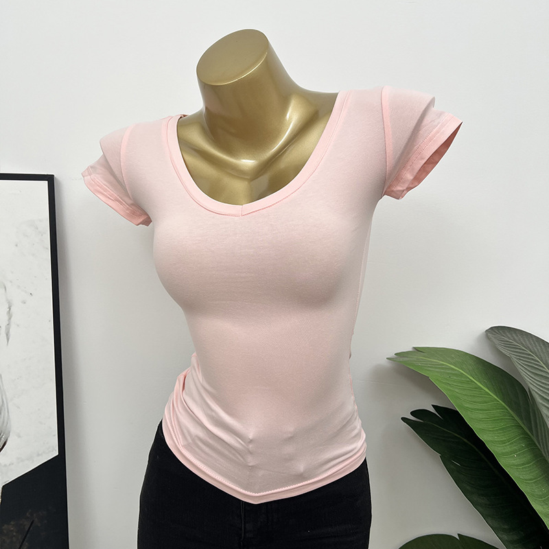 Special Joker/Figure Basic Instagram South Korea Short-sleeved T-shirt Women's Solid Color Backing Shirt Tight Top 2025