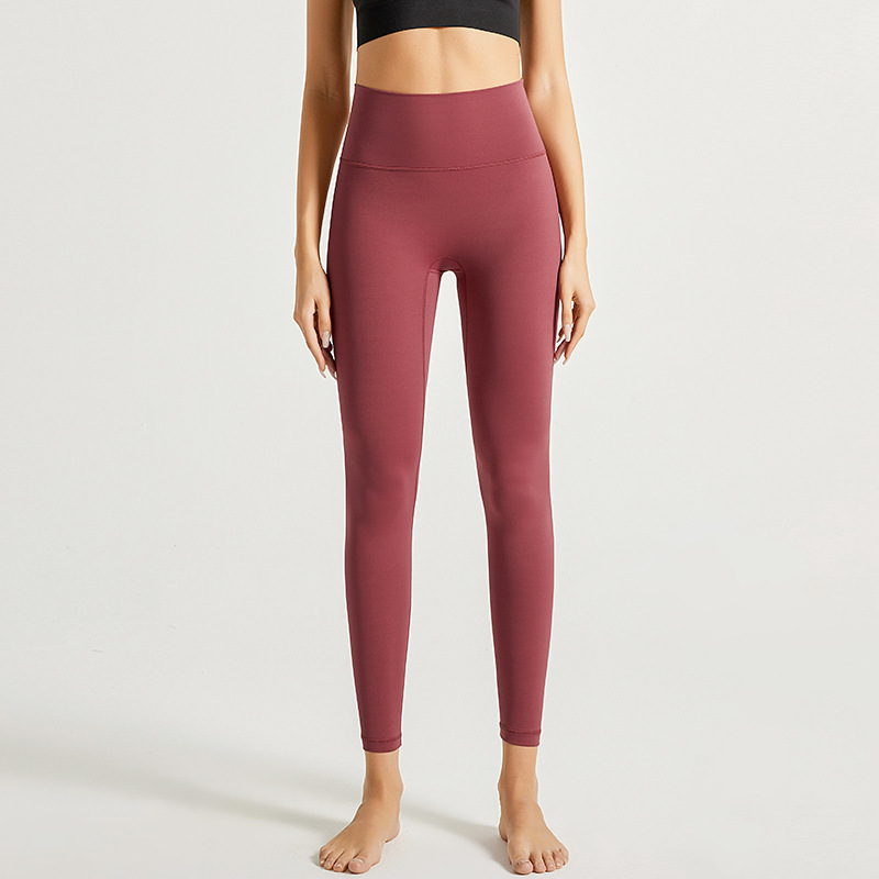 Nuevo cross-border fitness nube sensación ultra suave caderas de cintura alta mujer elástica desnuda sensación deportiva de correr ropa de yoga pantalones al por mayor