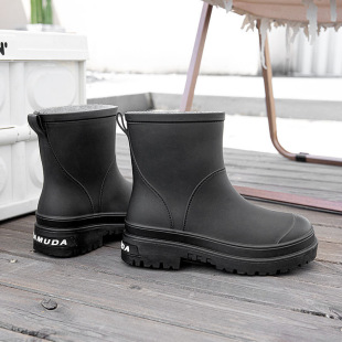 2023 new women's boots waterproof Martin boots fashion rain boots Women's net red thick bottom cotton fleece-lined warm rain boots wholesale