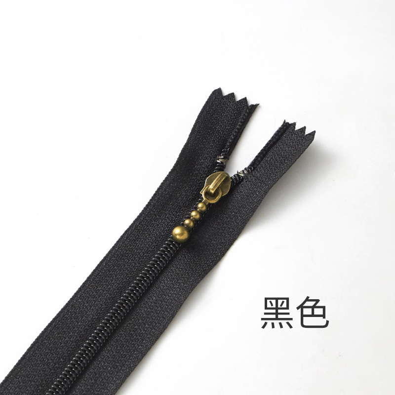 スポット手作り diy バッグハンドバッグジッパー No. 3 ナイロンブロンズクローズドテールショートジッパーロックフリーマルチカラーメーカー卸売|undefined