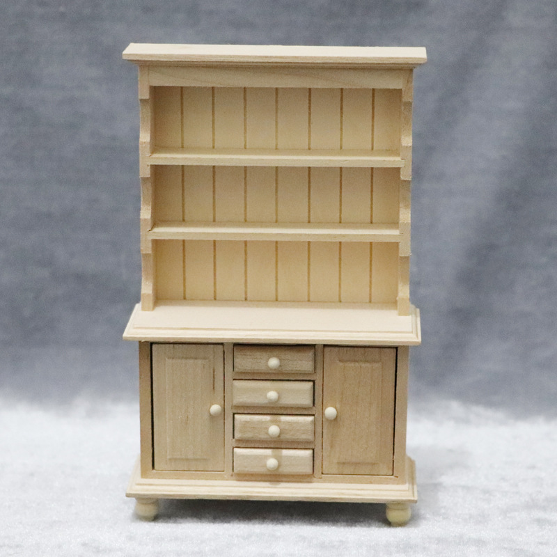 1:12 ドールハウスモデルドールハウスミニ家具ミニチュア家具両開きドア三層スタンドキャビネットディスプレイキャビネット|undefined