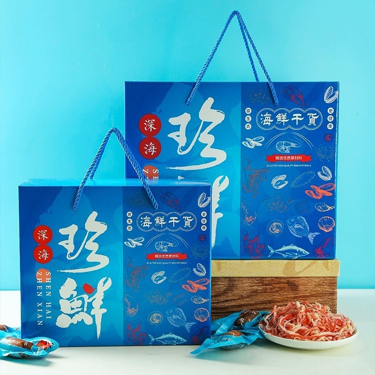 现货高档海鲜大闸蟹特产手提礼盒瓦楞纸印刷彩盒水果包装礼品盒