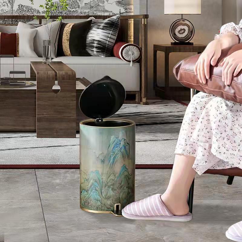 不锈钢垃圾桶家用带盖厨房客厅创意纸篓北欧大号厕所卫生间垃圾桶