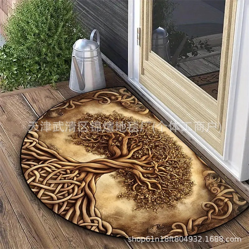 Temu亚马逊仿真木纹地垫浴室硅藻泥吸水防滑脚垫入户易打理蹭脚垫|undefined
