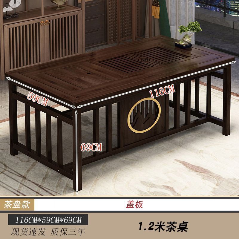 Mesa de té de balcón, pequeña oficina doméstica, mesa de té, hervidor de madera sólida, mesa de té integrada