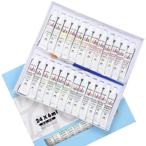 Wencui gouache paint set 12 colors 18 colors 24 colors tube single gouache pigment children's painting coloring pigment