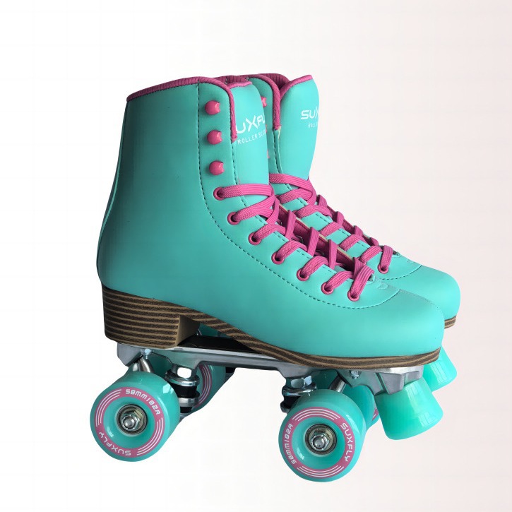 Foreign Trade Customized Cross-Border Roller Skates for Adults and Kidsren, Double Row Four Wheels with Front Brake, Roller Skates Wholesale