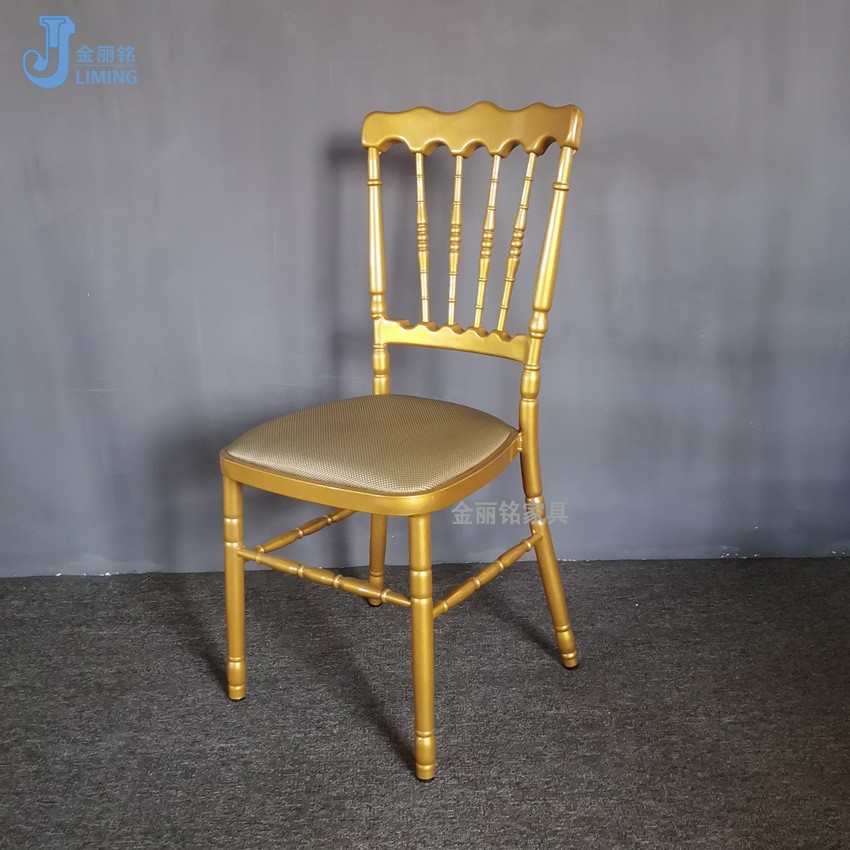Fábrica al por mayor Silla de bambú boda Hotel metal silla trasera Europea al aire libre boda silla restaurante Silla de comedor