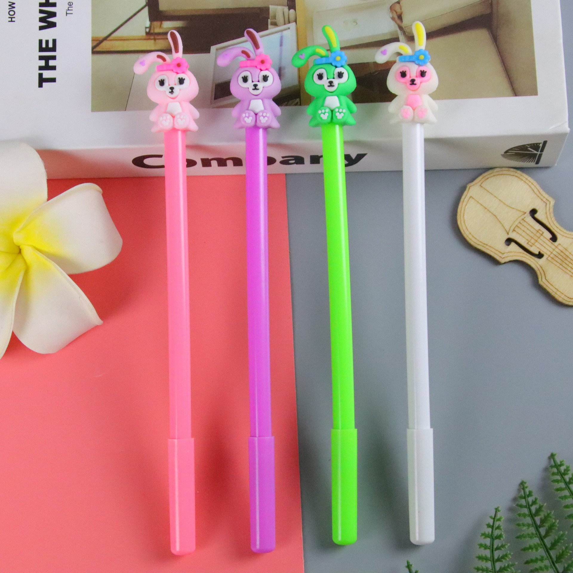 Conejo de dibujos animados pluma de gel papelería creativa estudiante Premio regalo herramienta de escritura pluma de agua pluma firma de oficina al por mayor