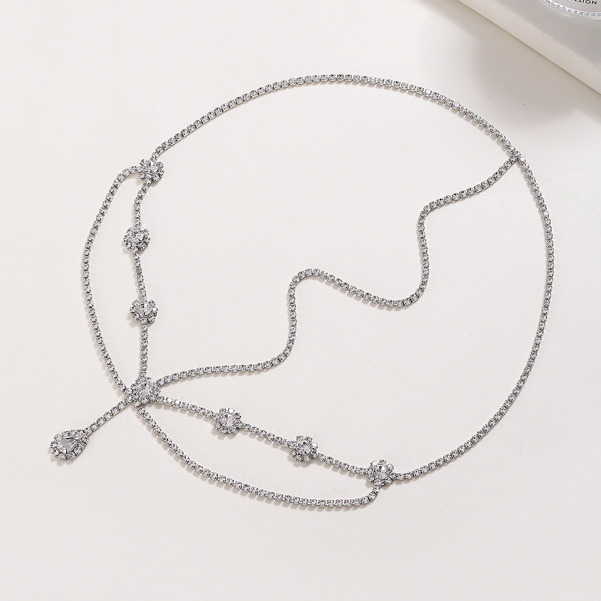 Tocado de cristal exótico frente decoración ceja colgante garra cadena flash diamante cadena traje antiguo Hanfu atmósfera sensación de frío accesorios para el cabello