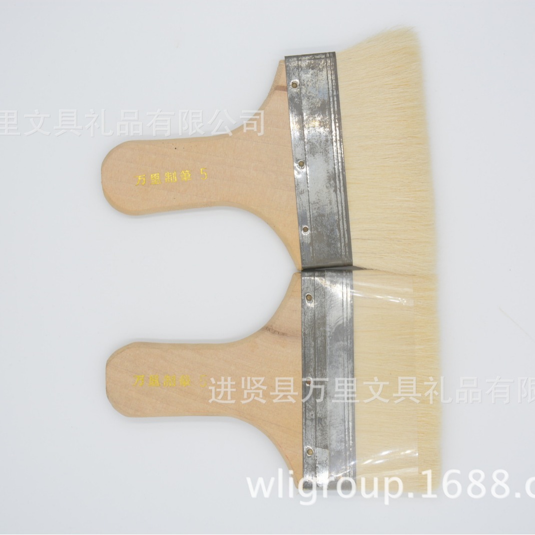 万里直营木柄羊毛刷 油漆刷子 羊毛排笔 金箔胶水刷 涂料刷子