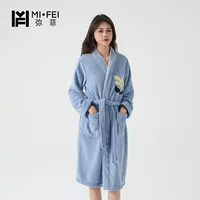 Королевский бархатный халат, длинный мягкий пижам, V-образный вырез