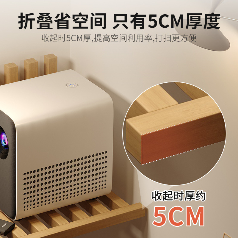 Estante de proyector Soporte de pared Mesita de noche de madera de caucho plegable Mesita de almacenamiento de suspensión creativa para el hogar del dormitorio