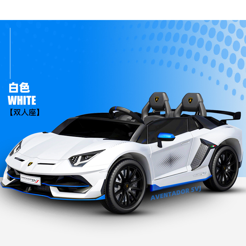 Coche eléctrico grande para niños Asiento de coche de control remoto de cuatro ruedas Coche deportivo de control remoto doble Coche de juguete recargable Rambo Swing