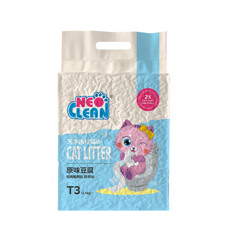 Factory direct supply NEO Tianjing tofu green tea cat litter 2.5kg low dust clumped cat litter original green tea 3.0 granules