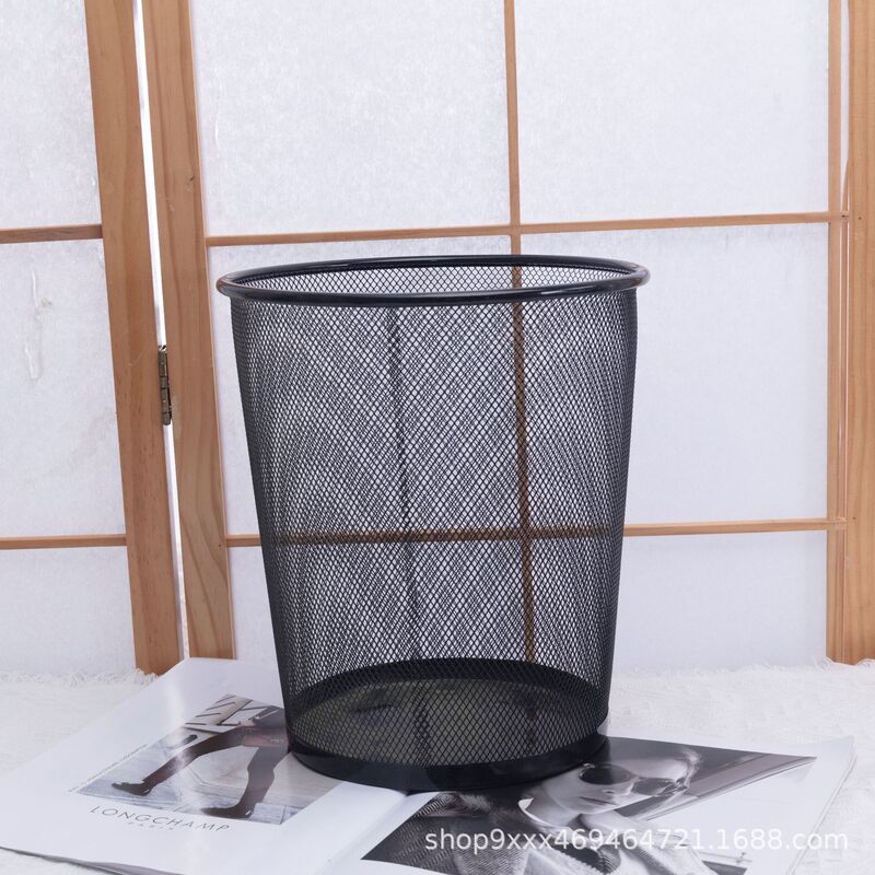 Factory Direct Sale 18 liters large metal wire basket garbage round garbage basket office household outdoor garbage can
