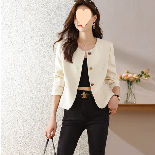 Women's Autumn/Winter 2025 Exquisite Style Suit Jacket Short Coat for Petite Figures - Spring/Fall