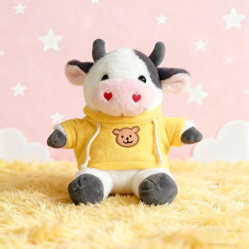 Transfronterizos de vestir grandes flores juguetes de peluche muñecas de vaca zodiacal muñecas de tela regalo muñecas de vaca de flores muñecas