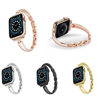跨境适用AppleWatch金属表带iWatch手表带简约T型手镯苹果手表带