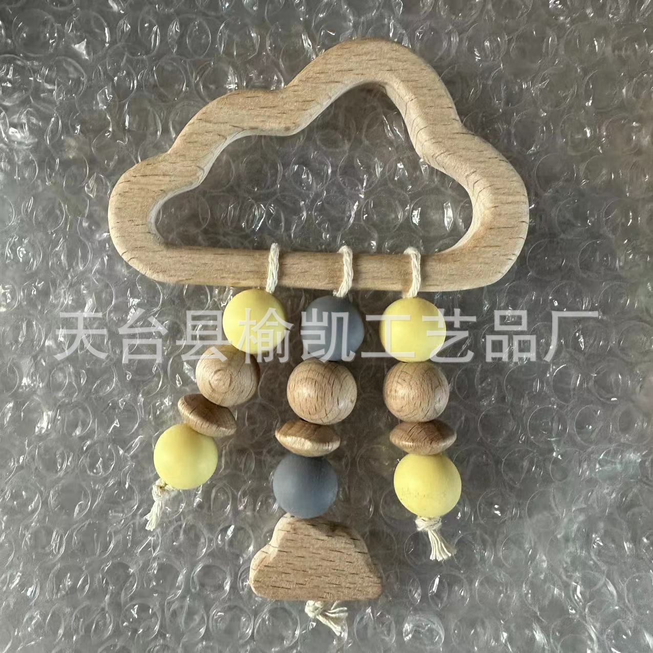 DIY Beech bebé oso sonajero, bebé teether juguete bebé teether palo teether