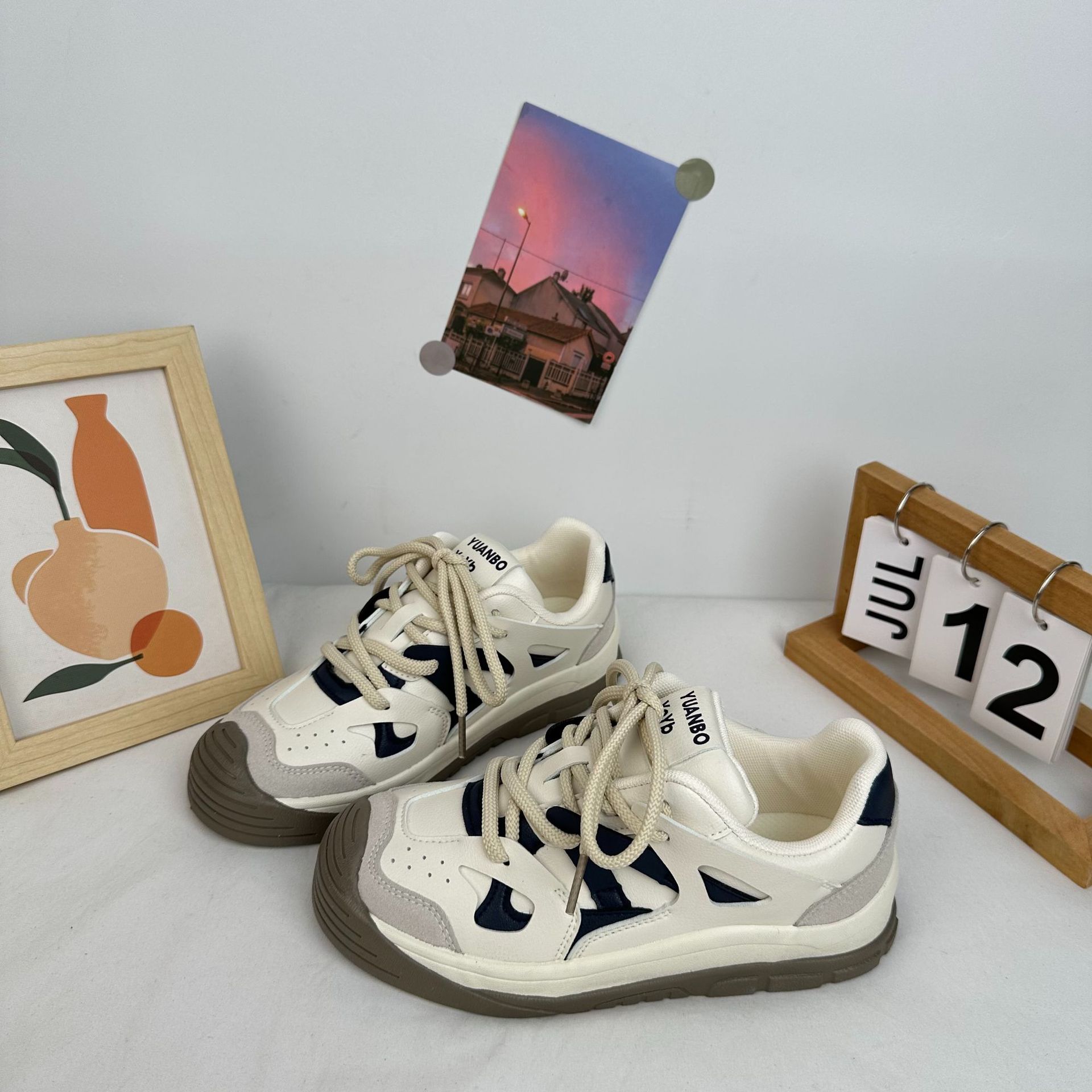 Meilad retro versátil zapatos de entrenamiento alemán zapatos de mujer otoño 2024 nuevo cordón zapatos de plancha gruesa zapatos deportivos casuales