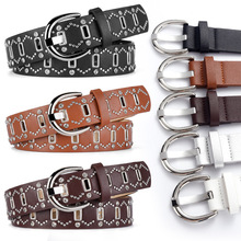 2024新款复古棕色柳钉辣妹个性腰带女配饰装饰裙子牛仔裤女款皮带